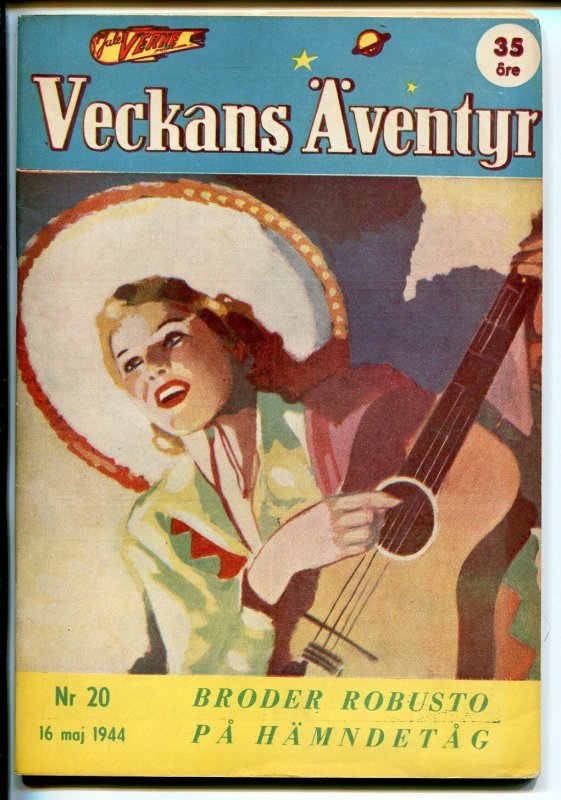 Jules Verne Veckans Aventyr Vol 5 #20 (1944), raw comic book in VF condition — front cover