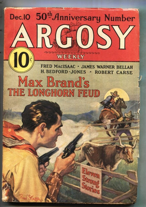 Argosy 12/10/1932 Paul Stahr Cover Art-Max Brand-Pulp Magazine, raw, ungraded comic book — front cover