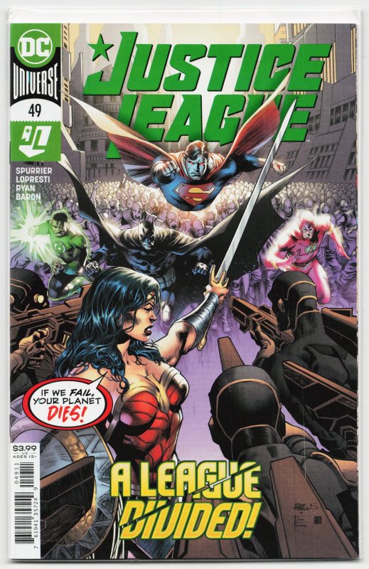 Justice League #49 (DC Comics, 2020), raw, ungraded comic book — front cover