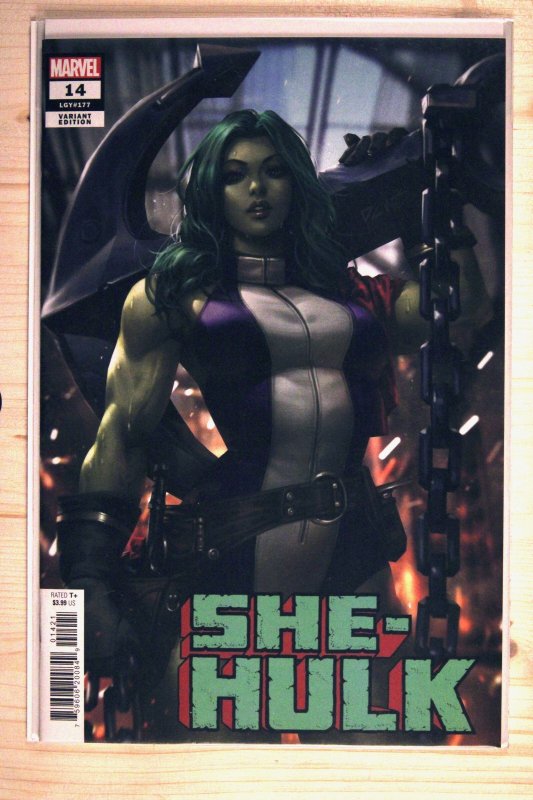 She-Hulk #14 (Marvel Comics, 2023), raw comic book in NM+ 9.6 condition — front cover