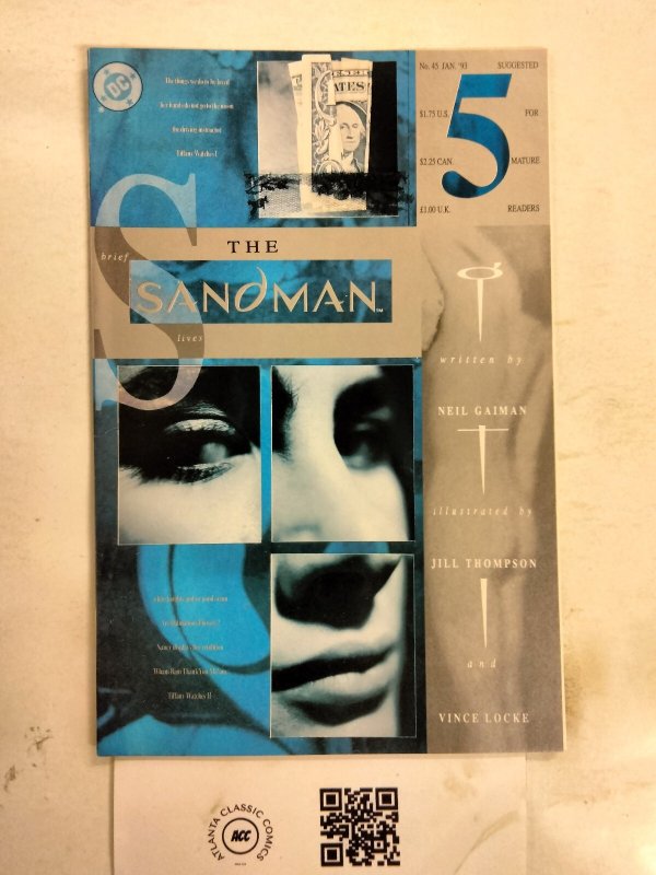Sandman #45 (DC Comics), raw comic book in NM condition — front cover