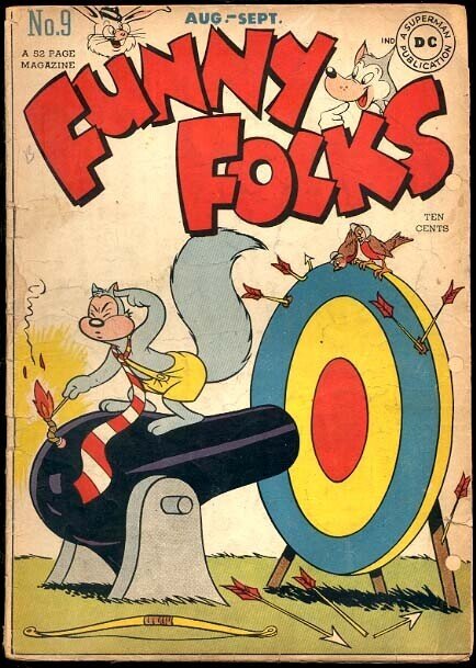 Funny Folks #9 (1947), raw comic book in VG condition — front cover