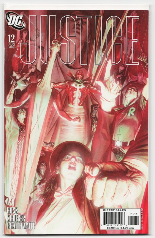 Justice #12 (DC Comics, 2007), raw, ungraded comic book — front cover