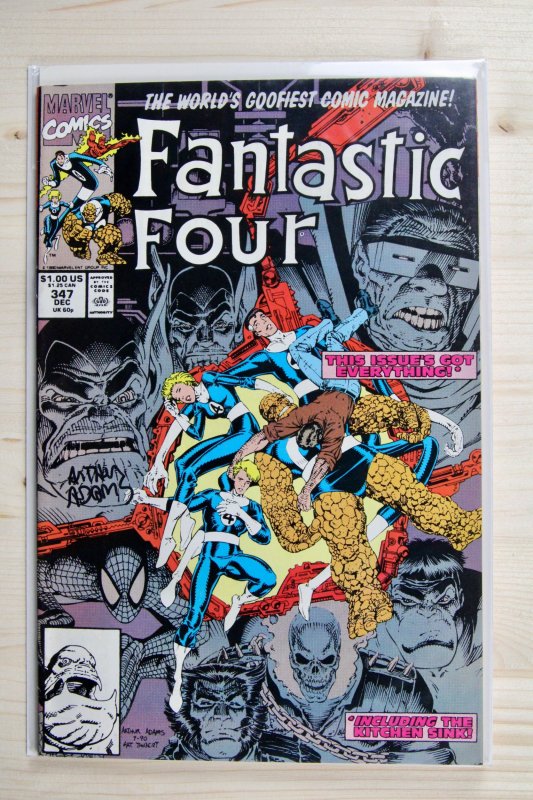 Fantastic Four #347 (Marvel Comics, 1990), raw comic book in VF+ 8.5 condition — front cover