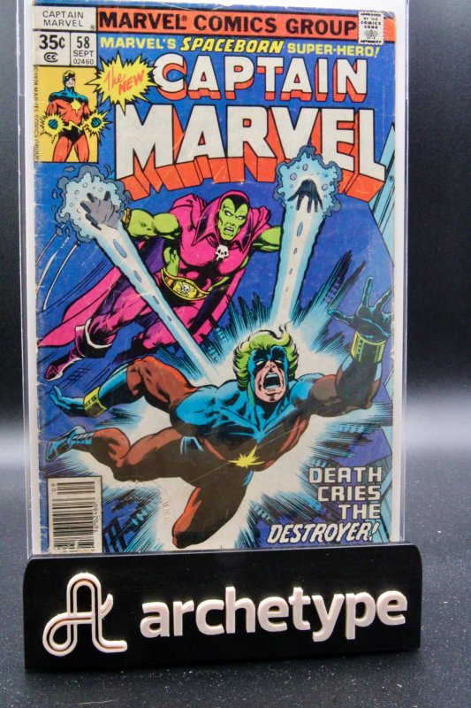 Captain Marvel #58 (Marvel Comics, 1978), raw, ungraded comic book — front cover