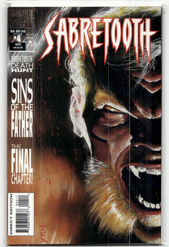 Sabretooth #4 (1993), raw, ungraded comic book — front cover
