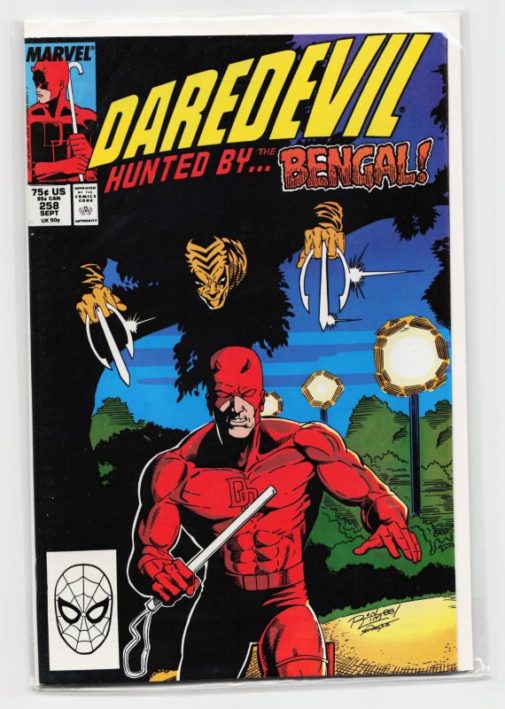 Daredevil #258 (Marvel Comics, 1988), raw, ungraded comic book — front cover
