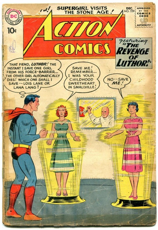 Action Comics #259 (DC Comics, 1959), raw, ungraded comic book — front cover