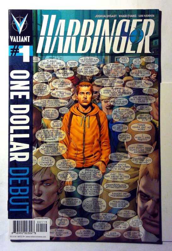 Harbinger One Dollar Debut Edition #1 (Valiant Comics, 2013), raw, ungraded comic book — front cover