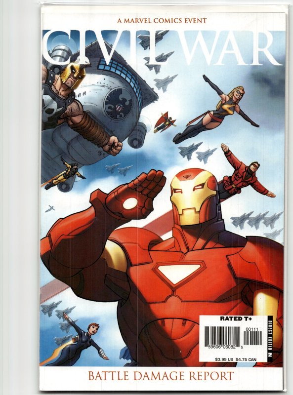 Civil War: Battle Damage Report (2007) Iron Man (Marvel Comics, 2007), raw, ungraded comic book — front cover