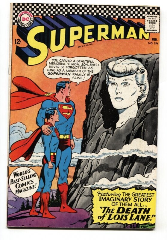 Superman #194 - 1967 - DC - VF- - Comic Book (DC Comics, 1967), raw comic book in VF- condition — front cover