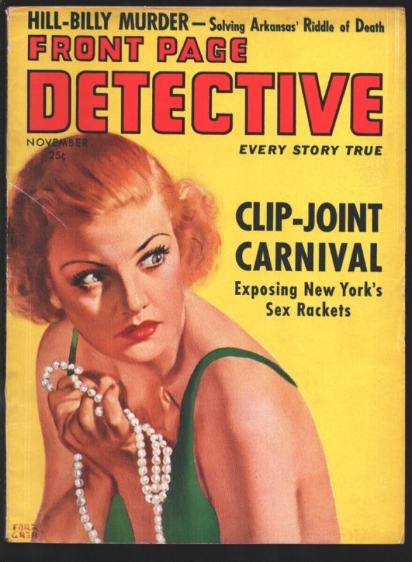 Front Page Detective 11/1937-GGA Cover art by Forsgren-violent Crime-130 Page..., raw, ungraded comic book — front cover