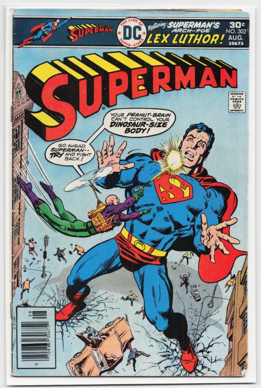 Superman #302 (DC Comics, 1976), raw, ungraded comic book — front cover