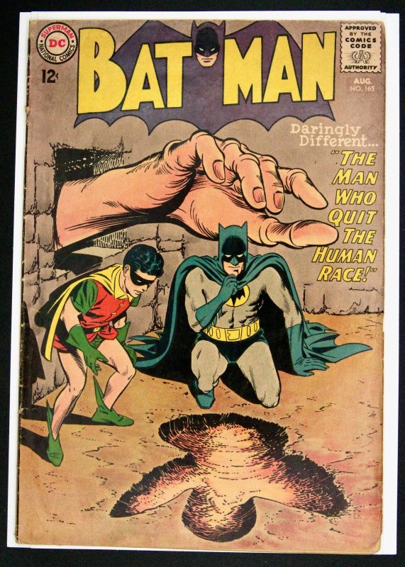 Batman: The Man Who Quit the Human Race #165 (DC Comics, 1964), raw comic book in VG condition — front cover