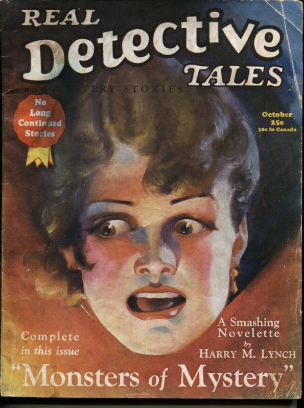 Real Detective Tales AND Mystery Stories OCT 1930-Rare Pulp Mag (1930), raw, ungraded comic book — front cover