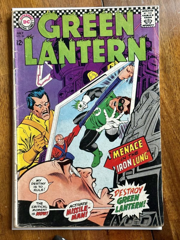 Green Lantern #54 (DC Comics, 1967), raw comic book in GD/VG 3.0 condition — front cover