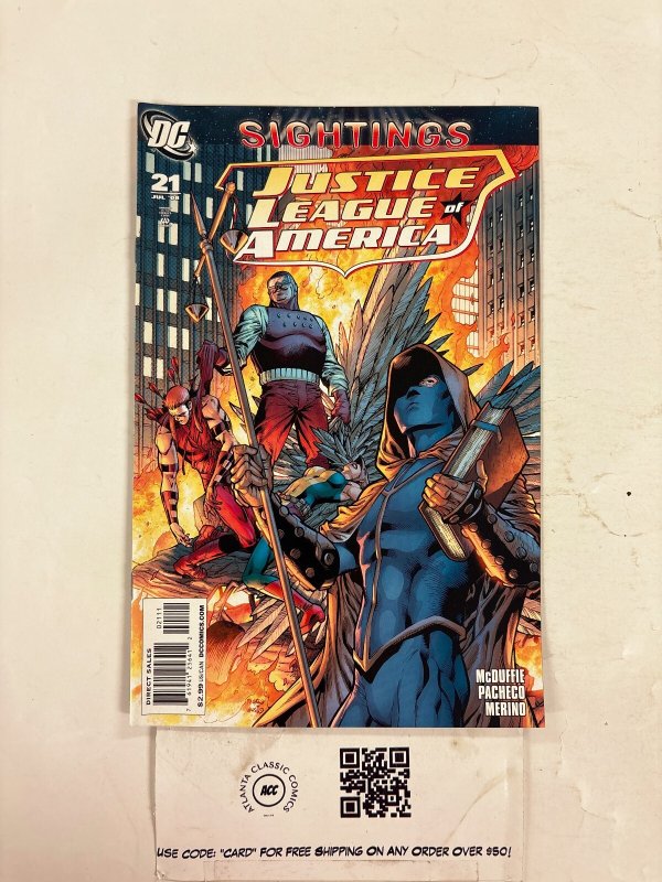 Justice League of America #21 (DC Comics), raw comic book in NM condition — front cover
