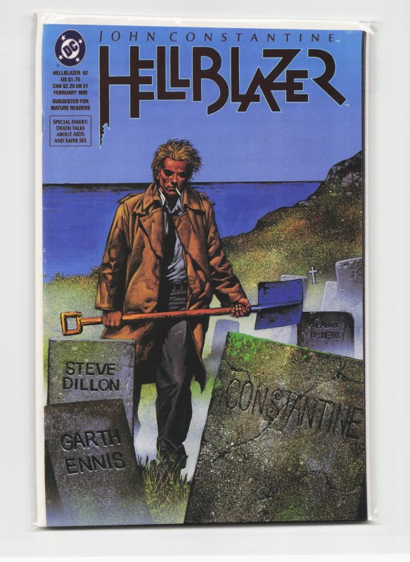 Hellblazer #62 (DC Comics, 1993), raw, ungraded comic book — front cover