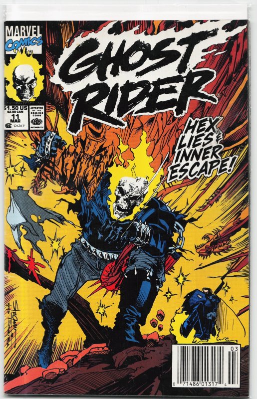 Ghost Rider #11 (Marvel Comics, 1991), raw, ungraded comic book — front cover