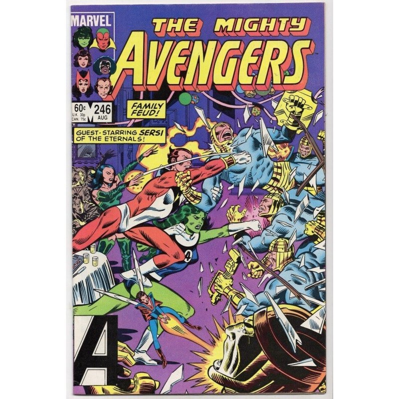 The Mighty Avengers #246 (Marvel Comics, 1984), raw comic book in VF/NM 9.0 condition — front cover