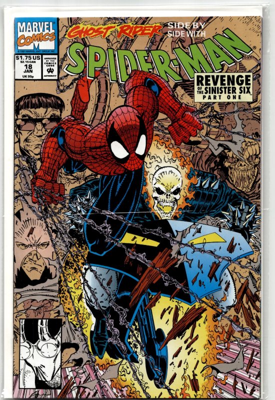 Spider-Man #18 (Marvel Comics, 1992), raw, ungraded comic book — front cover
