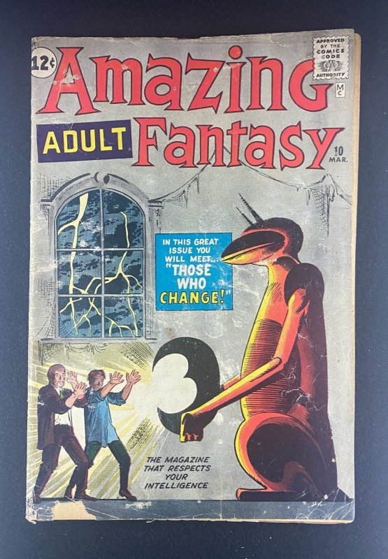 Amazing Adult Fantasy #10 (1961), raw comic book in GD 2.0 condition — front cover
