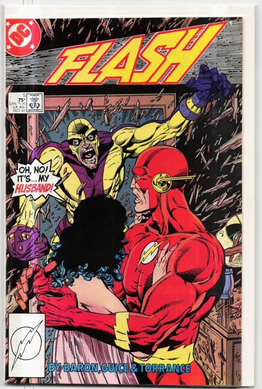 The Flash #5 (DC Comics, 1987), raw, ungraded comic book — front cover