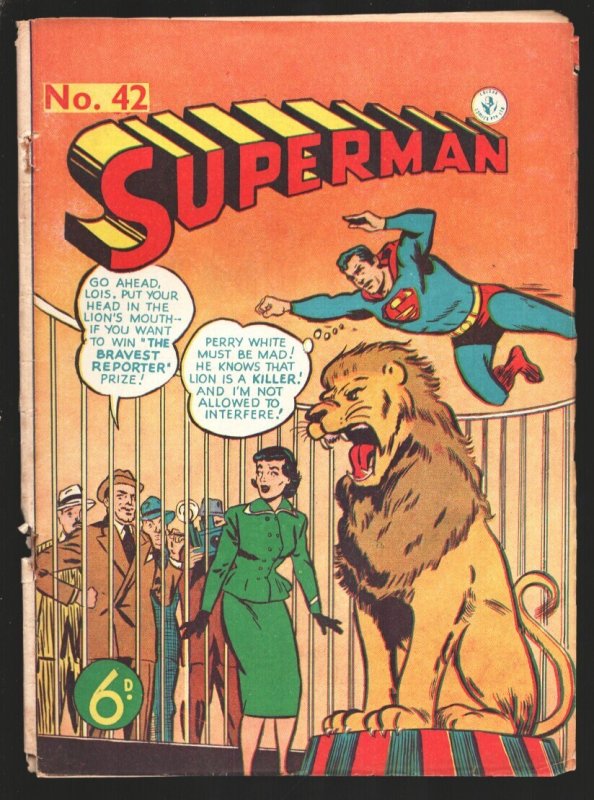 Superman #42 (DC Comics, 1950), raw, ungraded comic book — front cover