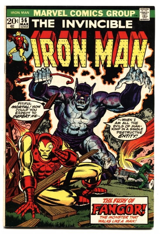 Iron Man #56 (Marvel Comics, 1972), raw comic book in VF+ condition — front cover