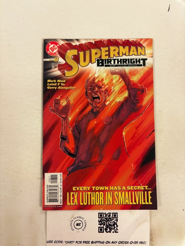 Superman Birthright #8 (DC Comics), raw comic book in NM condition — front cover