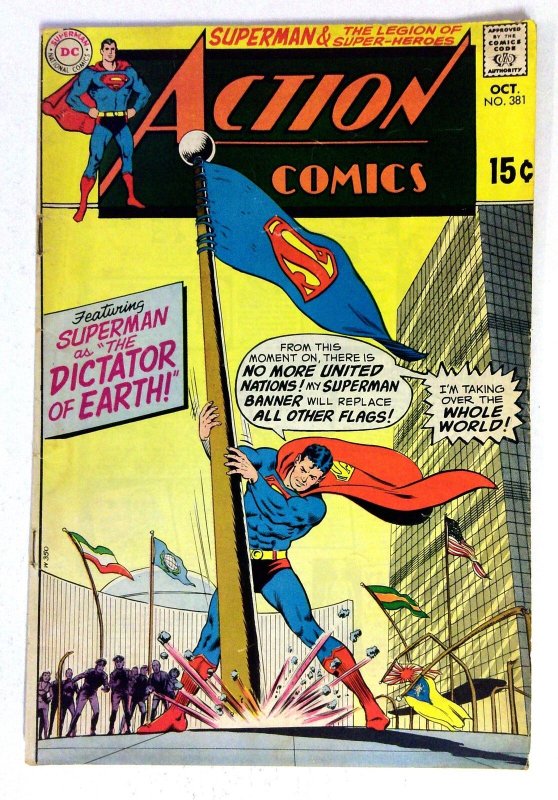 Action Comics #381 (DC Comics, 1969), raw comic book in VG condition — front cover