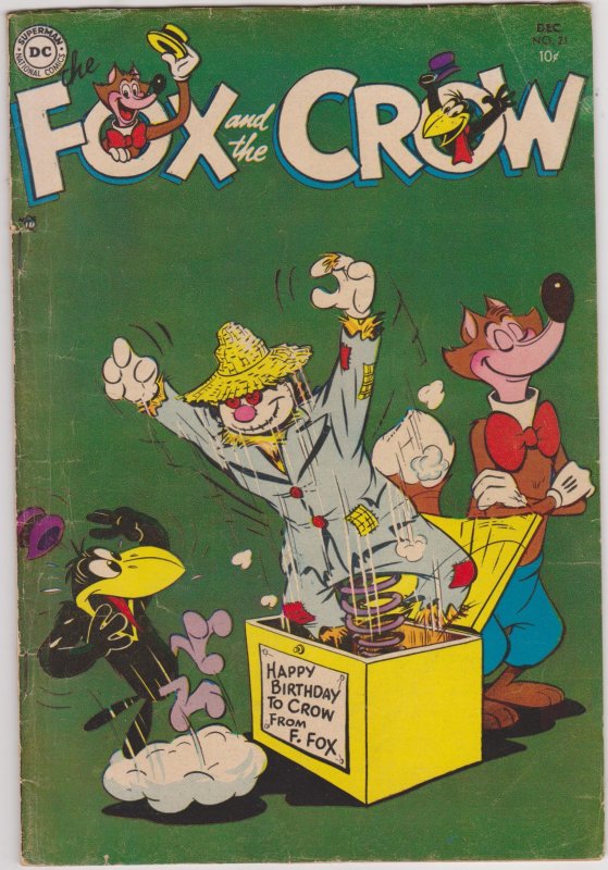 Fox and the Crow #21 (DC Comics, 1954), raw, ungraded comic book — front cover