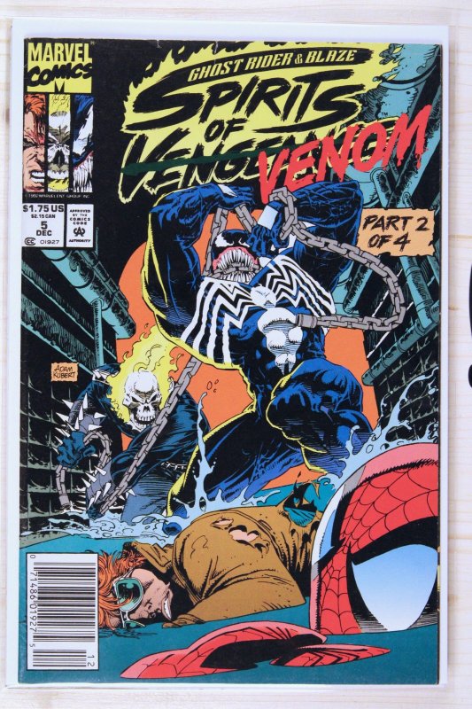 Ghost Rider/Blaze: Spirits of Vengeance #5 (Marvel Comics, 1992), raw comic book in VF/NM 9.0 condition — front cover