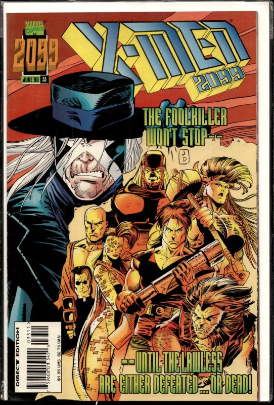 X-Men 2099 #33 (Marvel Comics, 1996), raw, ungraded comic book — front cover