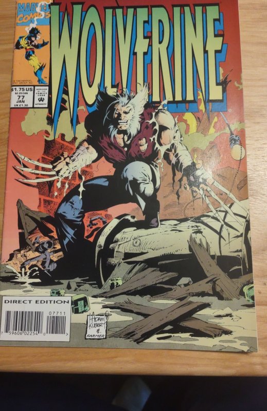 Wolverine #77 (Marvel Comics, 1994), raw, ungraded comic book — front cover