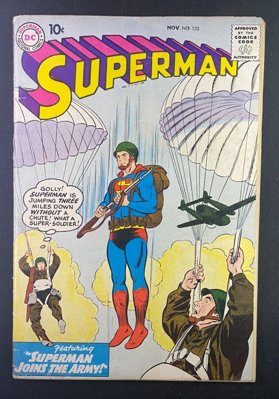 Superman #133 (DC Comics, 1939), raw comic book in VG 4.0 condition — front cover