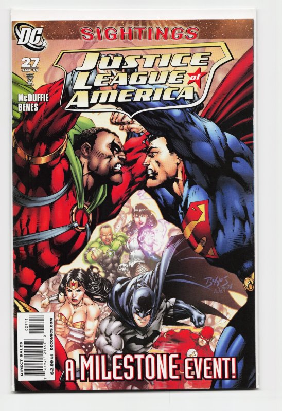 Justice League of America #27 (DC Comics, 2009), raw, ungraded comic book — front cover
