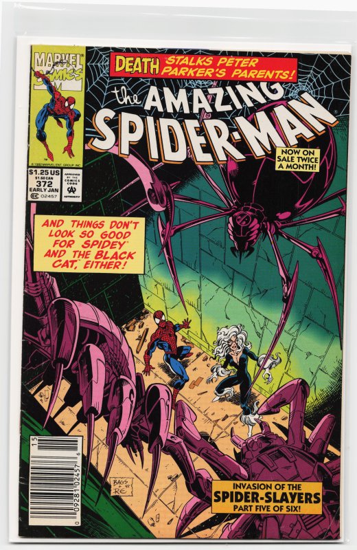 The Amazing Spider-Man #372 (Marvel Comics, 1993), raw, ungraded comic book — front cover