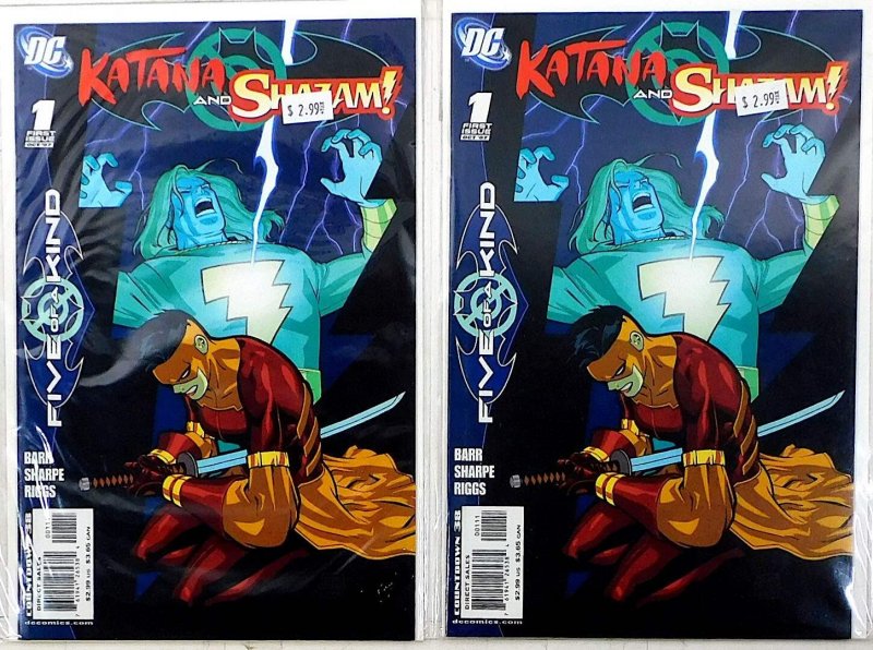 Outsiders: Five a Kind - Katana/Shazam Lot 2 #1 x2 2007 DC 1st Print Comic Books (DC Comics, 2007), raw, ungraded comic book — front cover