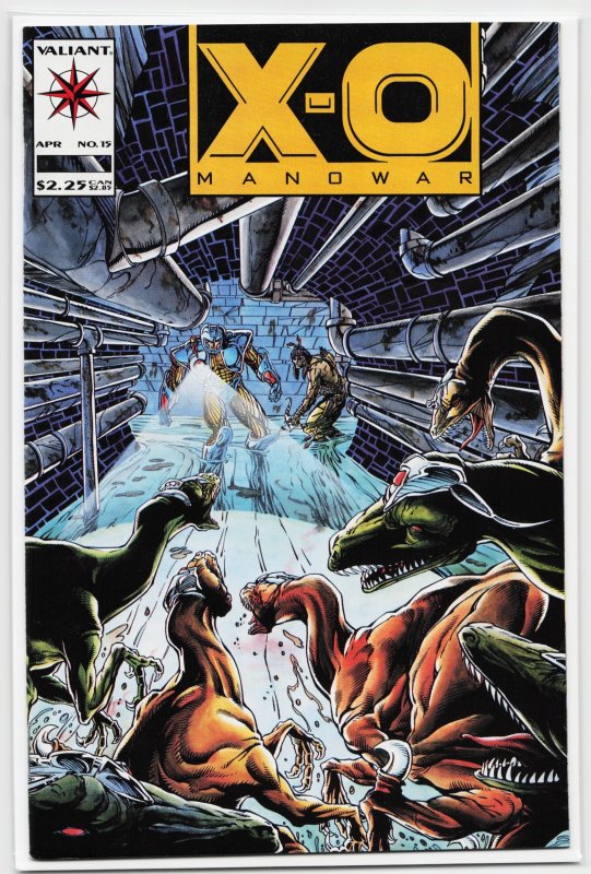 X-O Manowar #15 (Valiant Comics, 1993), raw, ungraded comic book — front cover