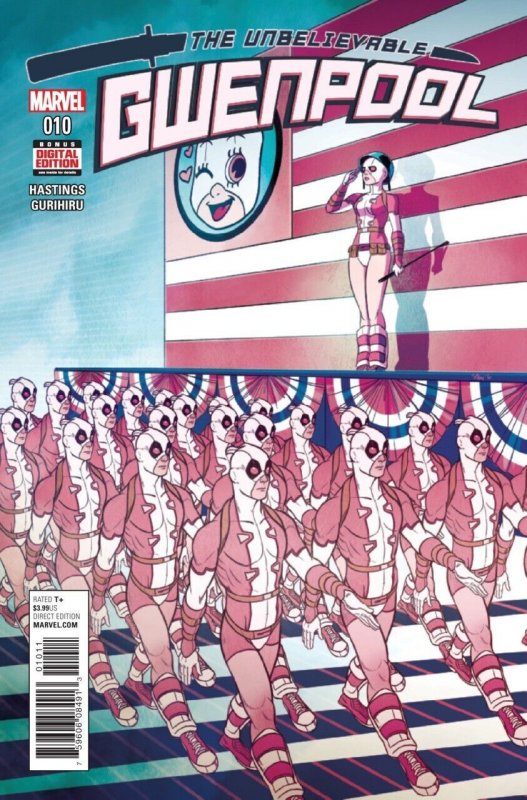 The Unbelievable Gwenpool #10 (Marvel Comics, 2016), raw comic book in NM condition — front cover