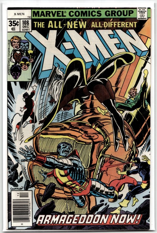 The X-Men #108 (Marvel Comics, 1977), raw, ungraded comic book — front cover