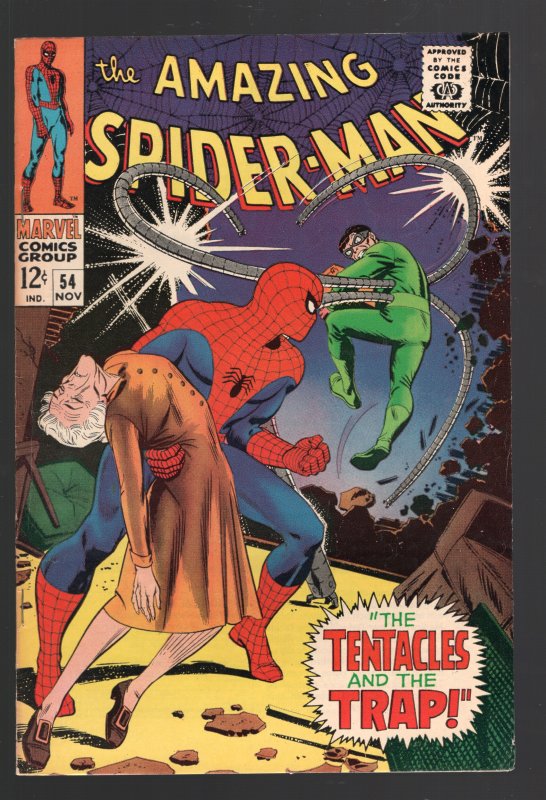 Amazing Spider-Man #54 (Marvel Comics, 1967), raw comic book in VF condition — front cover
