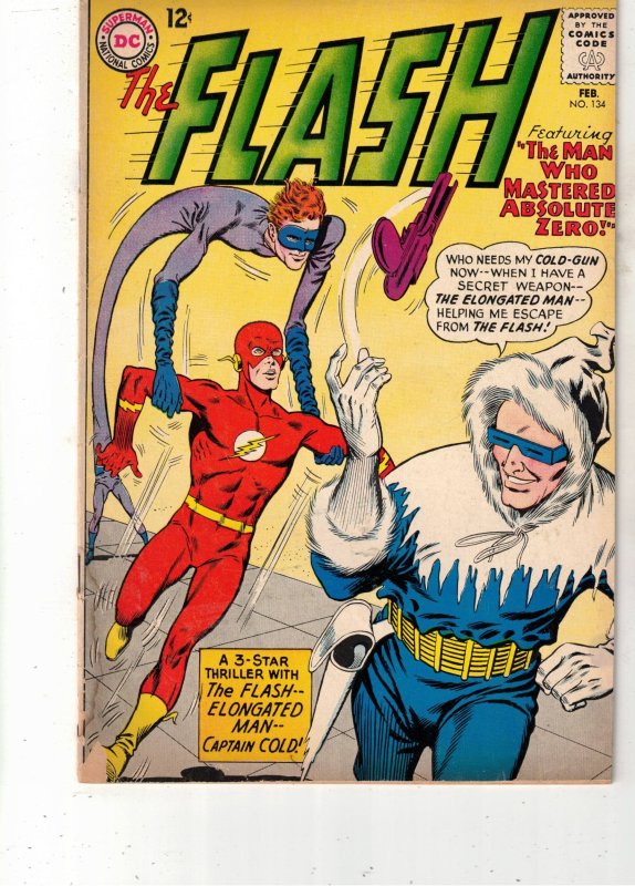 Flash, the #134, raw comic book in VG+ condition — front cover