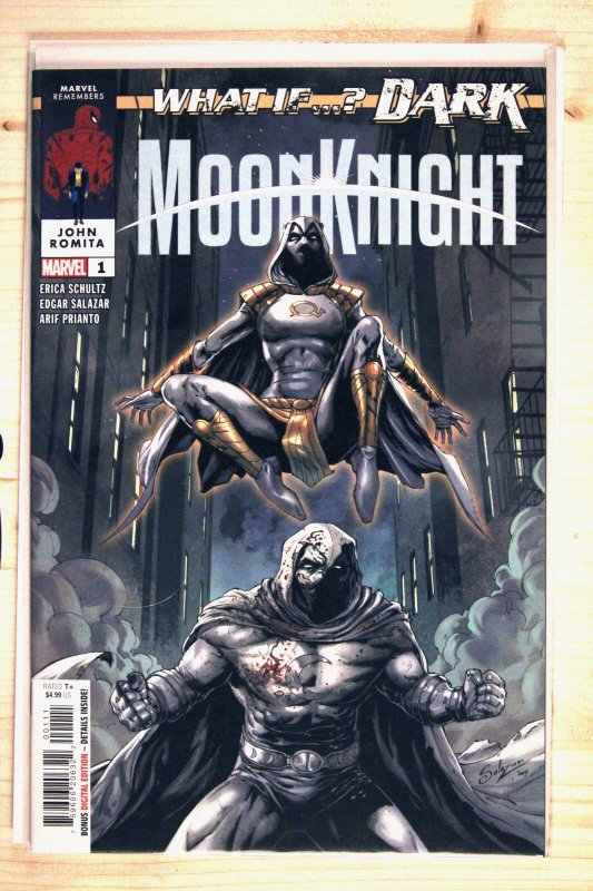 What If…? Dark: Moon Knight #1 (Marvel Comics, 2023), raw comic book in NM+ 9.6 condition — front cover