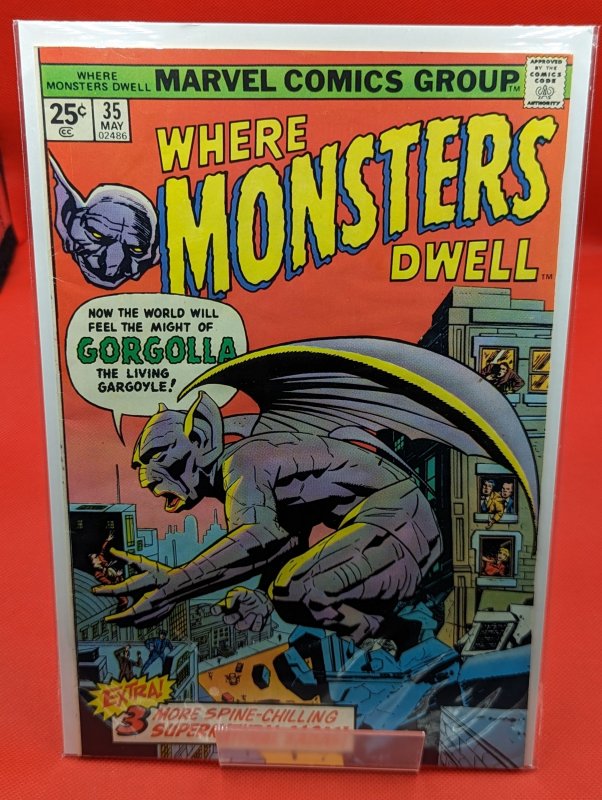 Where Monsters Dwell #35 (Marvel Comics, 1975), raw, ungraded comic book — front cover