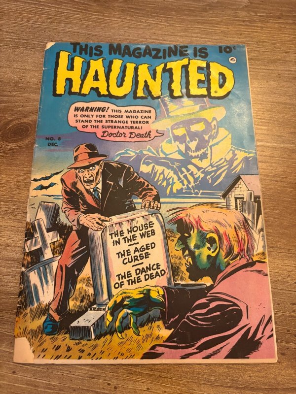 Haunted #8 (Fawcett Publications, 1952), raw comic book in VG condition — front cover
