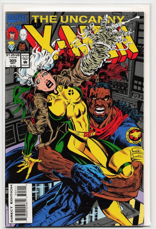 The Uncanny X-Men #305 (Marvel Comics, 1993), raw, ungraded comic book — front cover