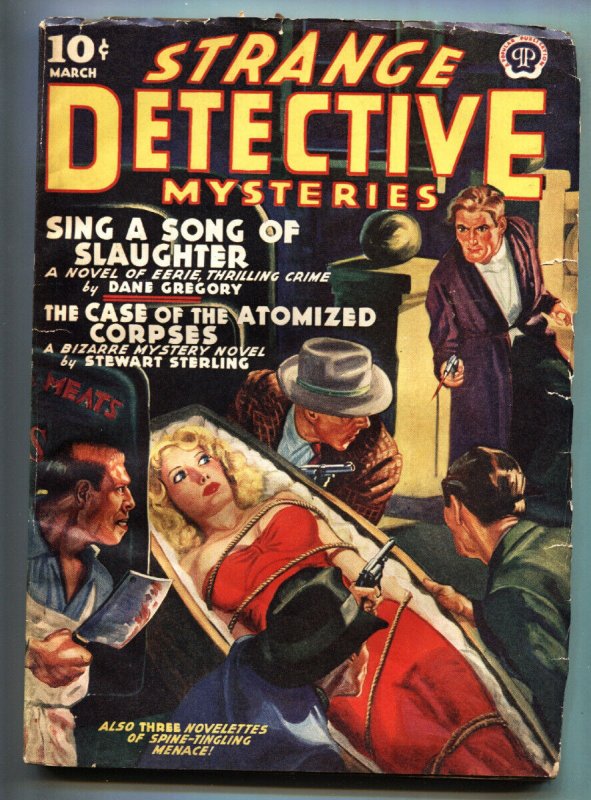 Strange Detective Mysteries March 1940-Rare Weird Menace Pulp Magazine (Popular Publications, 1940), raw, ungraded comic book — front cover