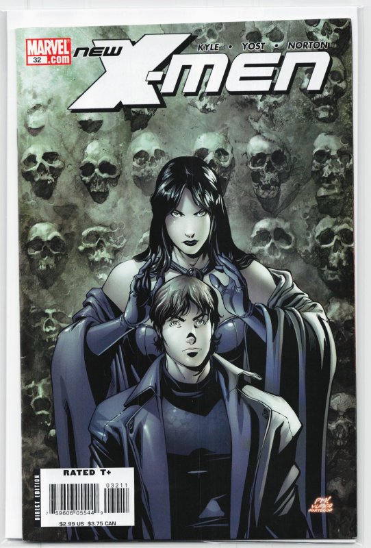 New X-Men #32 (Marvel Comics, 2007), raw, ungraded comic book — front cover
